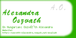 alexandra oszvath business card